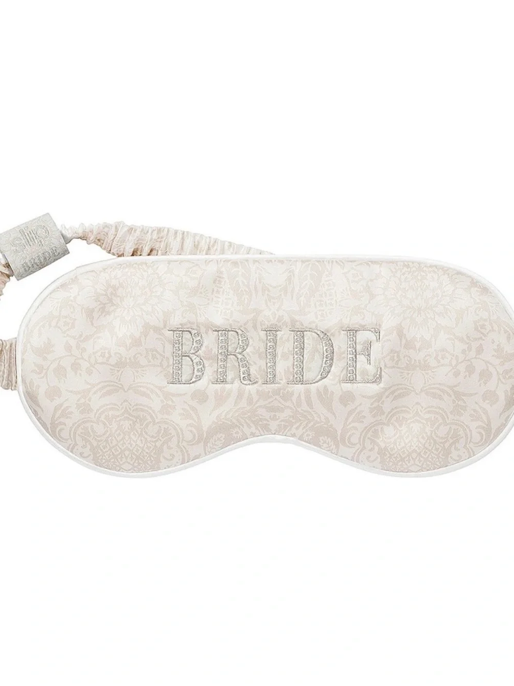 slip Silk Sleep Mask in Soft Cream with BRIDE Embroidery- UNOPENED + PRISTINE